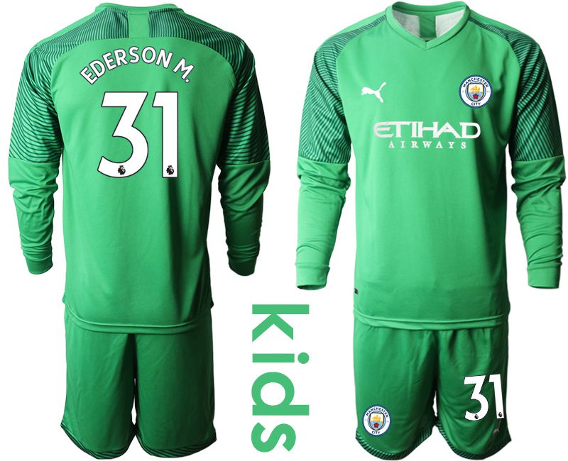Youth 2019-2020 club Manchester City green goalkeeper long sleeve #31 Soccer Jerseys->->Soccer Club Jersey